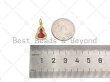 Load image into Gallery viewer, Enamel Pink/Red/Black/White Gourd Shape Pendant,CZ Micro Pave 18K Gold Enamel Charm,Enamel Jewelry,10x17mm,Sku#LK305