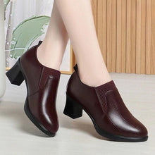Load image into Gallery viewer, Women's Open-Toe Woven Stiletto Heels – Microfiber Leather Low Heel Shoes