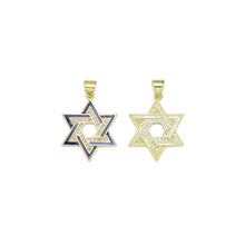 Load image into Gallery viewer, CZ Cobalt Enamel Jewish Star of David Jewish, Sku#LX601