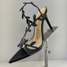 Load image into Gallery viewer, Women's Pointed Toe Stiletto Heels | Microfiber High Heel Sandals