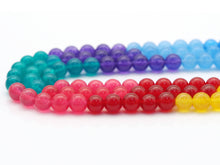 Load image into Gallery viewer, Mixed Color Jade Round Smooth Beads, Sku#U1428