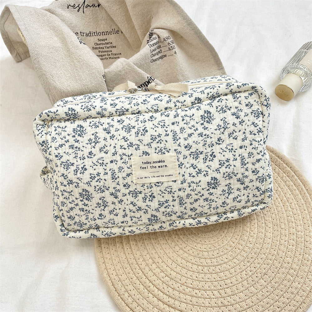 Floral Makeup Bag Large Capacity Cosmetic Organizer Travel Pouch