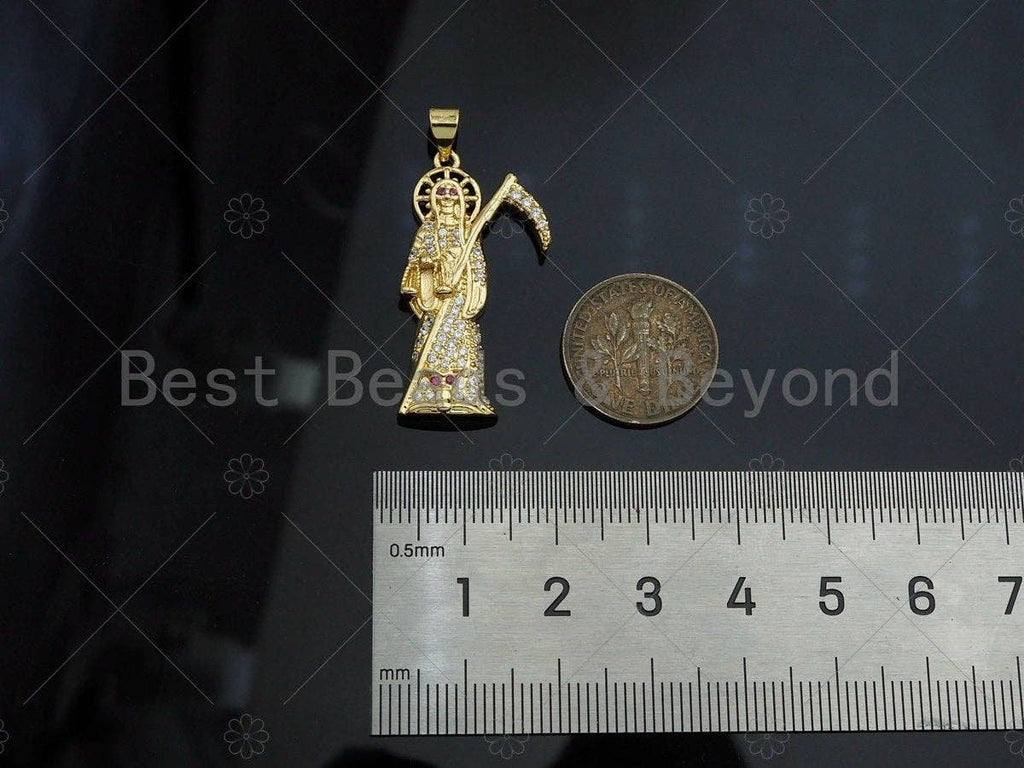 CZ Micro Pave Imperial Bodyguard  Shape Pendant/Charm, 18K Dainty Gold Charm, Necklace Bracelet Charm Pendant,16x33mm, Sku#LD29