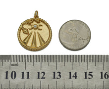 Load image into Gallery viewer, Gold CZ Embossed Snake On Round Coin Charm, Sku#F1501C