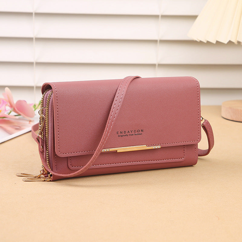 Diamond-Encrusted PU Leather Crossbody Bag