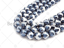Load image into Gallery viewer, Esty Exclusive Mystic Black and White Tibetan Agate Beads, 8mm/10mm/12mm, Black White DZI Agate, 15.5 Full Strand, sku# UA95