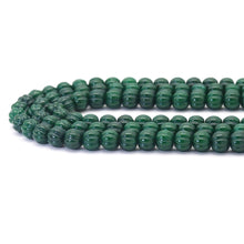 Load image into Gallery viewer, Carved Pumpkin Emerald Jade Beads, 10mm, Sku#U1714