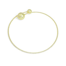 Load image into Gallery viewer, Gold CZ Tennis Chain Round Ball End Adjustable Necklace, Sku#A453