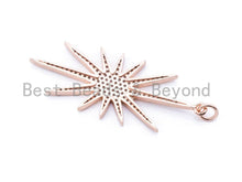Load image into Gallery viewer, CZ Micro Pave Long North Star Pendant, Cubic Zirconia Pendant, 21x57mm, sku#F94