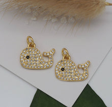 Load image into Gallery viewer, CZ Whale Charm, Sku#LK614