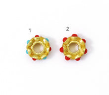 Load image into Gallery viewer, Gold Enamel Doughnut Spacer Beads, Sku#LX69c