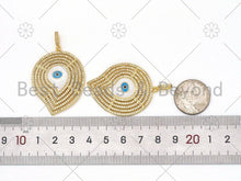 Load image into Gallery viewer, CZ Micro Pave Enamel Evil Eye On Teardrop Shape Pendant,18K Gold Filled CZ Enamel Charm,Necklace Bracelet Charm Pendant, 32x42mm,Sku#L611