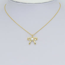 Load image into Gallery viewer, Gold Silver White Pearl Bowknot Charm Pendant, Sku#LK963
