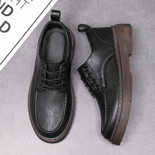 Load image into Gallery viewer, Men's British-Style Casual Sneakers - Thick Sole Round Toe Lace-Up Shoes
