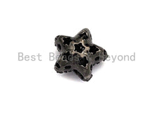 Load image into Gallery viewer, CZ Micro Pave Five Point Puffy Star Spacer Beads, sku#C105