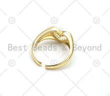 Load image into Gallery viewer, CZ Heart Shape Adjustable Ring, Sku#X256