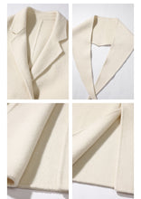 Load image into Gallery viewer, Double Breasted White Wool Coat For Women Autumn And Winter Double-sided Medium To Long Style