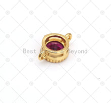Load image into Gallery viewer, Colorful CZ Micro Pave Round Shape Connector,18K Gold Filled Links, Necklace Bracelet Charm,7x12mm,Sku#LK480