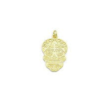 Load image into Gallery viewer, Gold Skull Head Charm Pendant, Sku#LK1103