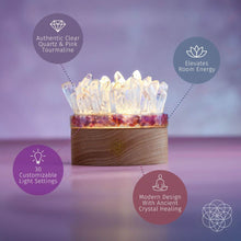 Load image into Gallery viewer, Find My Peace - Quartz &amp; Tourmaline Lamp of Blooming Tranquility
