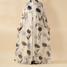 Load image into Gallery viewer, Floral Pattern Open Abaya | 2-Piece Set Lightweight Printed Open Abaya (MOA124)