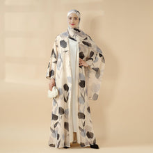 Load image into Gallery viewer, Floral Pattern Open Abaya | 2-Piece Set Lightweight Printed Open Abaya (MOA124)