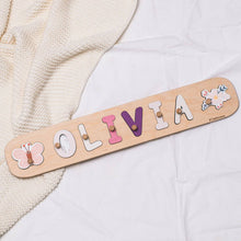 Load image into Gallery viewer, Personalized Name Puzzle with Butterfly