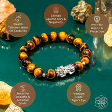 Load image into Gallery viewer, Fortune Flows - Tiger’s Eye &amp; Pixiu Bracelet
