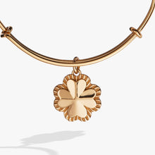 Load image into Gallery viewer, Four-Leaf Clover Charm Bangle