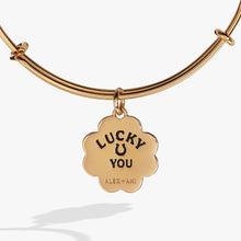 Load image into Gallery viewer, Four-Leaf Clover Charm Bangle