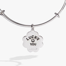 Load image into Gallery viewer, Four-Leaf Clover Charm Bangle
