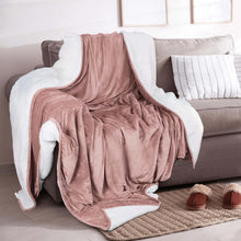 Load image into Gallery viewer, Velvet Plush Sherpa Bed Blanket - Sherpa Fleece Collection