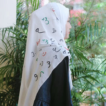 Load image into Gallery viewer, Free Palestine Chiffon Hijab – Cultural Statement Scarf with Arabic Letter Design (MH107）