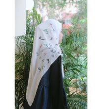 Load image into Gallery viewer, Free Palestine Chiffon Hijab – Cultural Statement Scarf with Arabic Letter Design (MH107）