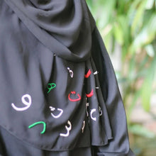 Load image into Gallery viewer, Free Palestine Chiffon Hijab – Cultural Statement Scarf with Arabic Letter Design (MH107）