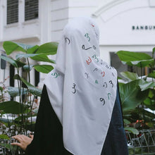 Load image into Gallery viewer, Free Palestine Chiffon Hijab – Cultural Statement Scarf with Arabic Letter Design (MH107）