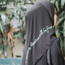 Load image into Gallery viewer, Free Palestine Chiffon Hijab – Cultural Statement Scarf with Arabic Letter Design (MH107）