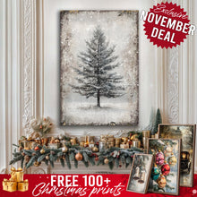 Load image into Gallery viewer, Vintage Christmas Tree Wall Art with Free 100+ Christmas Print