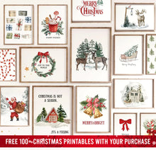 Load image into Gallery viewer, Vintage Christmas Tree Wall Art with Free 100+ Christmas Print