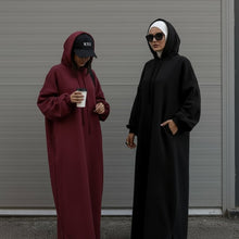 Load image into Gallery viewer, French Terry Hoodie Abaya With Pockets  (MA340)