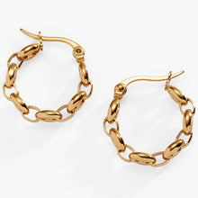 Load image into Gallery viewer, Frozen Mariner Chain Hoop Earrings