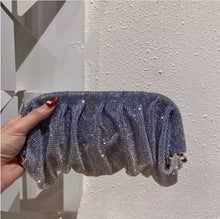 Load image into Gallery viewer, Full of Diamond Pleated Clouds Dinner Bag One Shoulder Crossbody Clamp Women's Bag (MAC257)