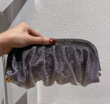 Load image into Gallery viewer, Full of Diamond Pleated Clouds Dinner Bag One Shoulder Crossbody Clamp Women's Bag (MAC257)