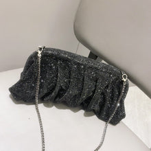 Load image into Gallery viewer, Full of Diamond Pleated Clouds Dinner Bag One Shoulder Crossbody Clamp Women's Bag (MAC257)
