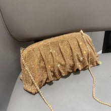 Load image into Gallery viewer, Full of Diamond Pleated Clouds Dinner Bag One Shoulder Crossbody Clamp Women's Bag (MAC257)