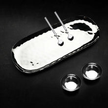 Load image into Gallery viewer, Polished Hammered Stainless Steel 5 PC Condiment Set