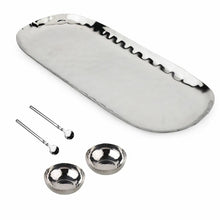 Load image into Gallery viewer, Polished Hammered Stainless Steel 5 PC Condiment Set