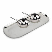 Load image into Gallery viewer, Polished Hammered Stainless Steel 5 PC Condiment Set