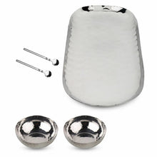 Load image into Gallery viewer, Polished Hammered Stainless Steel 5 PC Condiment Set