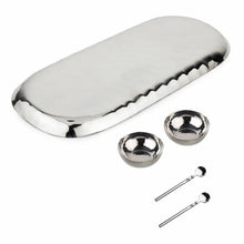 Load image into Gallery viewer, Polished Hammered Stainless Steel 5 PC Condiment Set